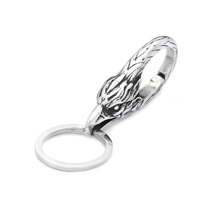 Vintage Punk Stainless Steel Animal Keychain – Dragon Head Fashion Keyring for Men & Women, Waist Belt Clip Jewelry Gift