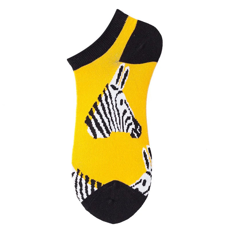 Combed Cotton Ankle Socks for Men & Women - Funny Beer, Fruit & Food Novelty Low Cut Socks (EU 38-43)