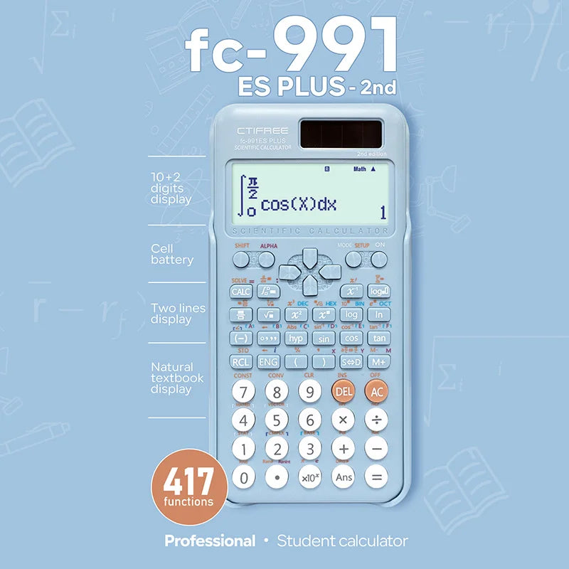 FC-991 ES PLUS Scientific Calculator – 417 Functions Multifunction Exam Calculator for Students | School & College Math Study Tool, Economical Packaging