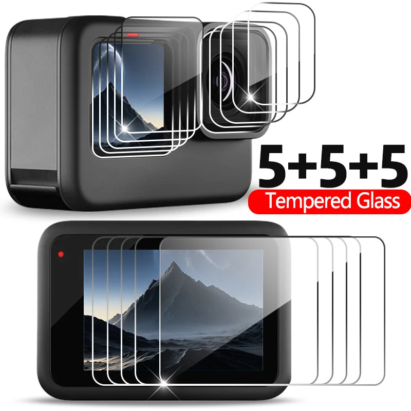 LCD Screen Protector for GoPro Hero 9–13 – HD Clear Tempered Glass Lens Film, Camera Accessories