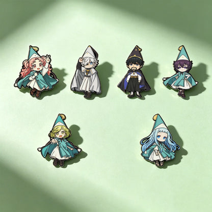6PCS Witch Hat Atelier Enamel Pins - Coco, Agott, Olruggio and Richeh Anime Chibi Brooch Set