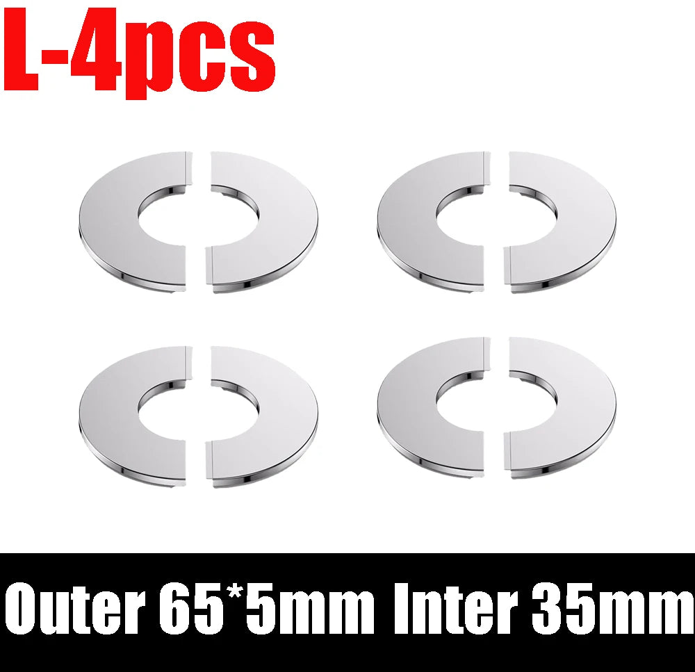 4/1Pcs Stainless Steel Faucet Decorative Cover – Self-Adhesive Shower Pipe Wall Trim for Bathroom & Kitchen Faucet Accessories
