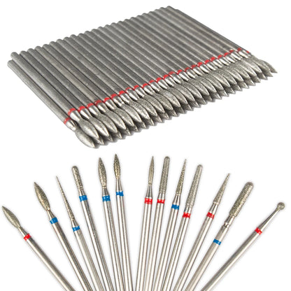 8pcs Diamond Nail Drill Bit Set - Rotary Electric Milling Cutters for Pedicure, Manicure, Cuticle Burr & Nail Tools Accessories