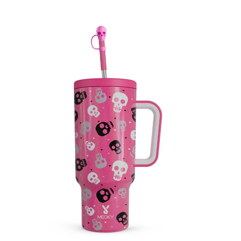 Meoky 40oz Halloween Tumbler with Straw – Insulated Stainless Steel Coffee Cup, Leak-Proof, Non-Slip, Portable Vacuum Car Mug