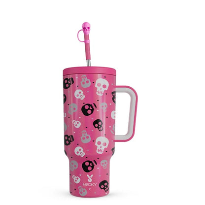 Meoky 40oz Halloween Tumbler with Straw – Insulated Stainless Steel Coffee Cup, Leak-Proof, Non-Slip, Portable Vacuum Car Mug