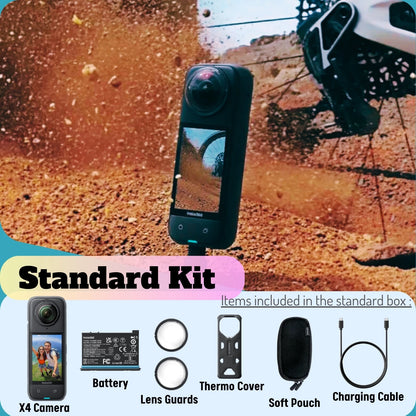 Insta360 X4 8K 360 Action Camera – 72MP, Active HDR, Waterproof, AI Powered with 2.5'' Touchscreen