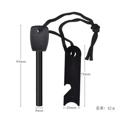 Outdoor Survival Magnesium Flint Fire Starter – American Style Ignition Rod for Camping & Hiking