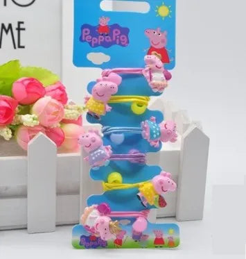Peppa Pig Hairpins & Hair Rope Set – Kawaii Peppa Pig & George Bb Clips for Girls, Children’s Accessories for Students