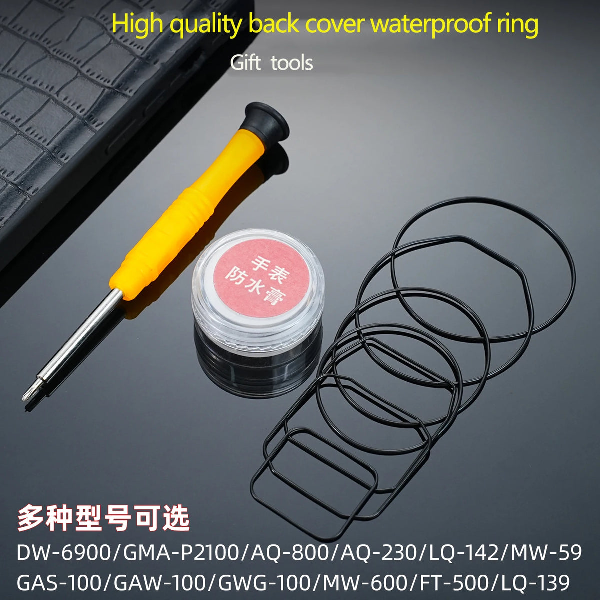 Waterproof Watch Back Cover Sealing Ring for Casio Watches - Replacement Gasket for DW-6900, AQ-800, GWG-100, GAW-100, MW-59, GAS-100, GMA-P2100 and AQ-230