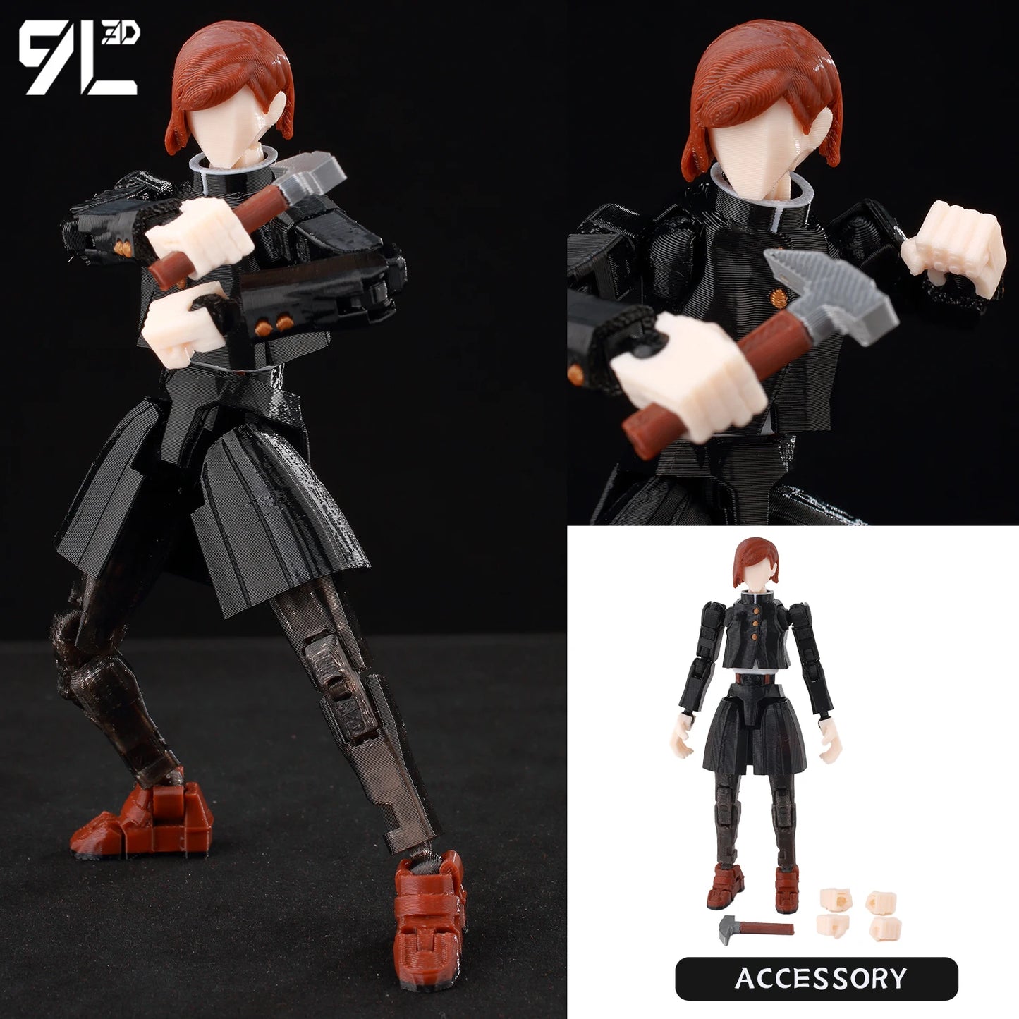 9L3D Printed Anime Action Figures — Jujutsu Kaisen Sukuna, Yuji, Yuta, Satoru Gojo Movable Mannequin Toys