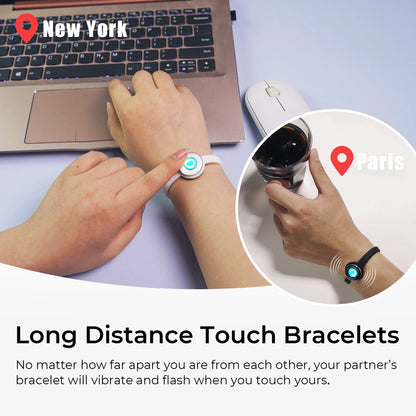 TOTWOO Candy Collection Long Distance Touch Bracelets – Colorful Vibration & Light-Up Bands, Gifts for Girlfriend, Pairing Jewelry