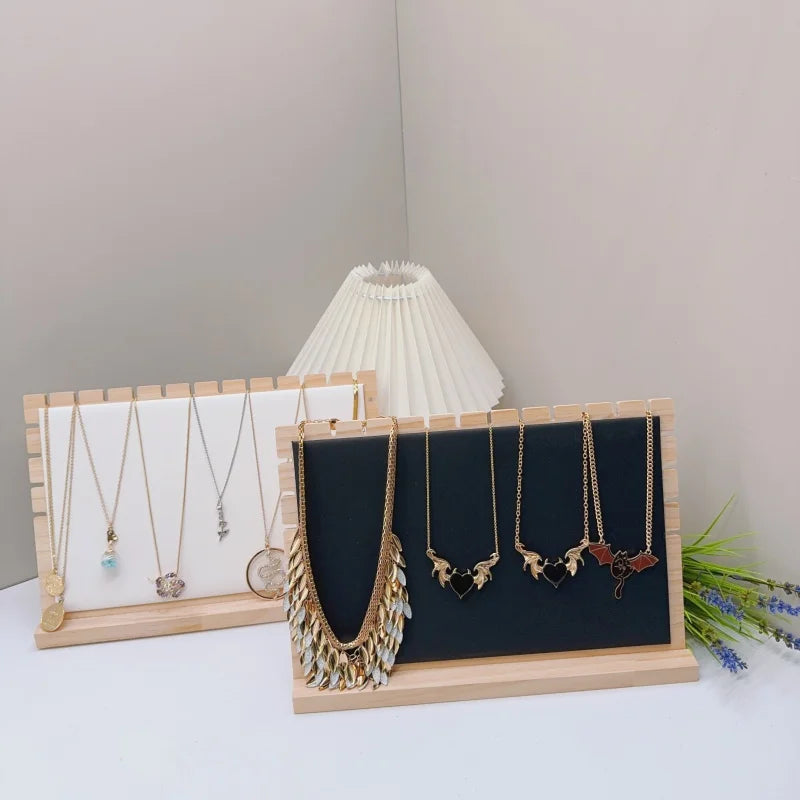 Creative Solid Wooden Necklace Display Frame – Pendant Support Jewelry Display Stand