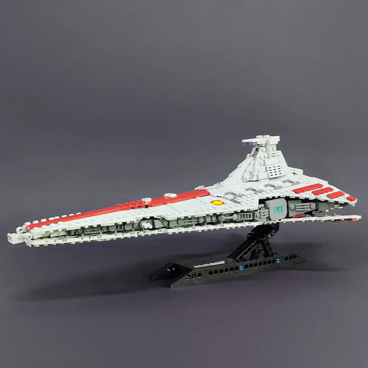 High-Tech MOC Venator Attack Cruiser – Starship Building Blocks Model, Fighter & Destroyer Space Toy
