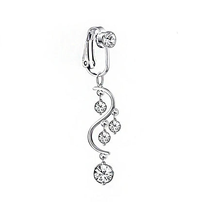 Faux Snake Belly Ring – Fake Clip-On Umbilical Navel Piercing, Belly Button & Cartilage Body Jewelry
