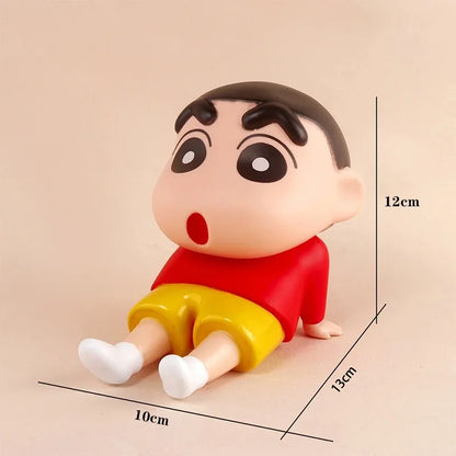 Crayon Shin-Chan Anime Figure Phone Holder – Kawaii Desktop Ornament Mini GK Collectible Toy Gift