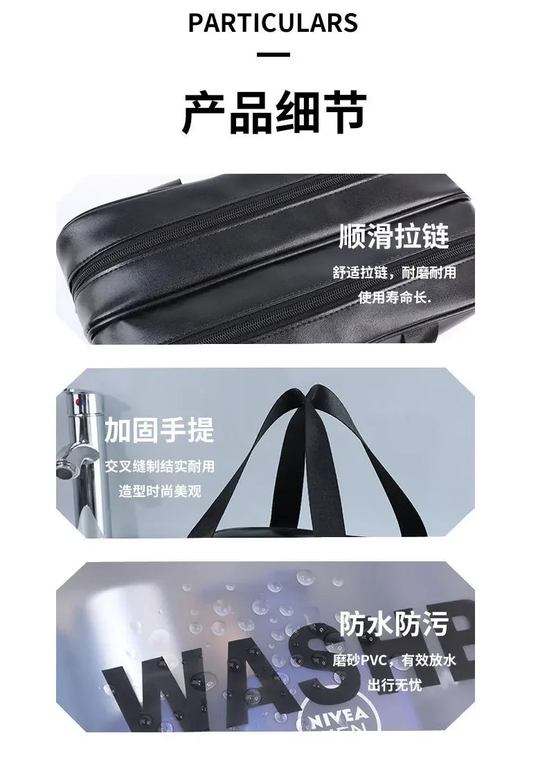 2025 Portable Travel Bag – Dual Transparent Dry & Wet Separation PU Cosmetic Pouch for Fitness and Swimming Essentials