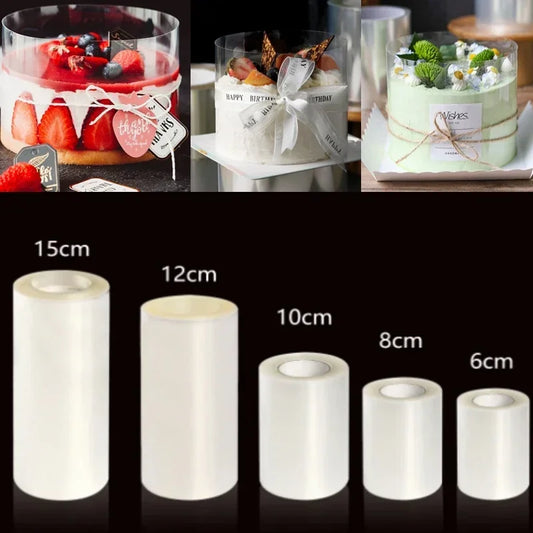 Transparent Acetate Cake Collar Film — DIY Bakeware Surround for 6/8/10/12/15cm Cakes & Baking Tools