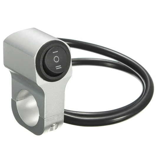22cm Aluminum Alloy Motorcycle Handlebar Switch - 3 Position Waterproof 12V Fog Light Spotlight Control Retro Accessory