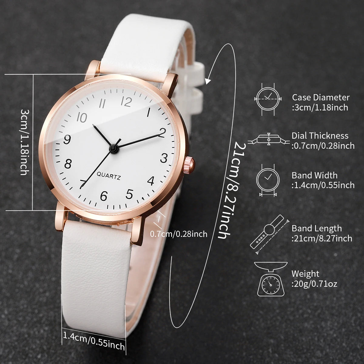 Women’s Small Dial Quartz Watch – Simple Leather Strap Ladies Wristwatch Gift