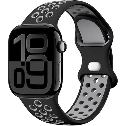 Silicone Apple Watch Strap - Breathable Wristband for Watch 11/10/9/8/7 Ultra 3/2 SE Series 49mm-41mm