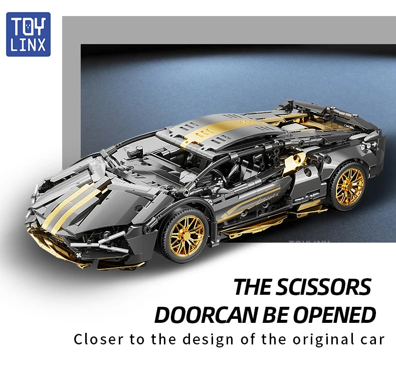 ToylinX 1:14 Supercar Building Block Toy – Optional Power Group, Technology Design for Adults & Kids, Christmas Gift with Box