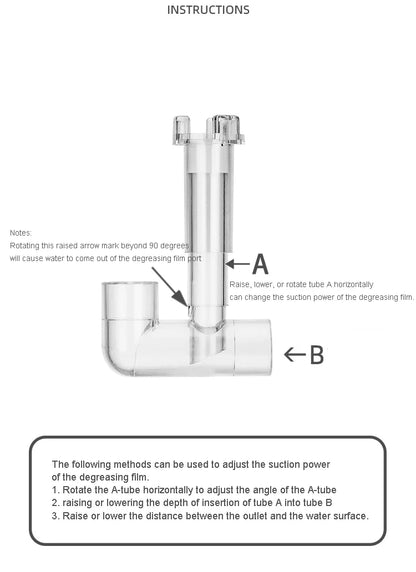 AQUAPRO Aquarium Inlet & Outlet Pipe Set – Plastic Skimmer Lily Flow for Fish Tanks & Bowls