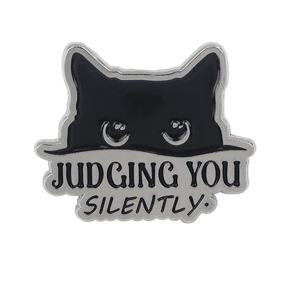Cute Black Cat Enamel Pin – Animal Brooch Lapel Pin for Backpack, Clothing, Witch Jewelry & Halloween Gifts