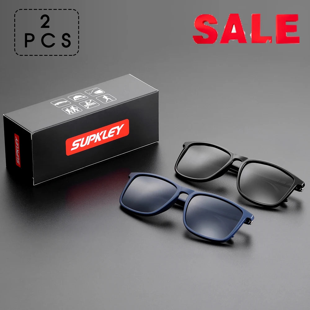 SUPKLEY Polarized Sports Sunglasses for Men – Lightweight Comfortable Square Sun Glasses with Original Case