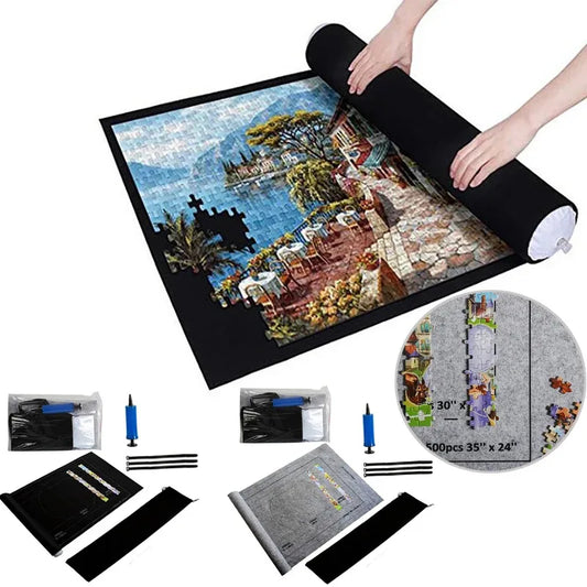 Puzzles Pad Roll-Up Felt Mat – Portable Playmat for Up to 1500-Piece Jigsaw Puzzle (Mat Only)