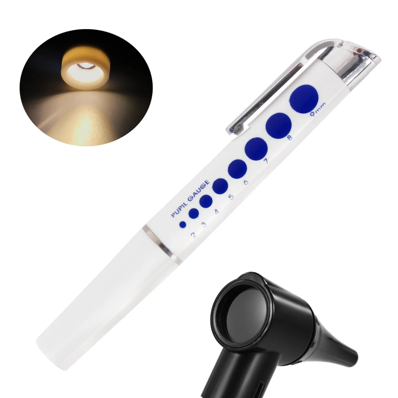 Clinical Diagnostic Ear Examination Set - Medical Otoscope & Ophthalmoscope Pen with Ear Light Magnifier & Cleaner