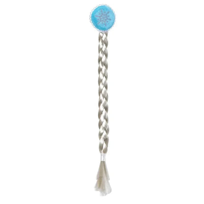 Girls Elsa Cosplay Headband - Snowflake Crown & Braid Hair Accessory, Princess Bow Hair Ornament