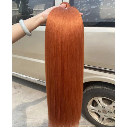 26" Ombre Straight Synthetic Hair Extensions – Smooth Weaving, Full Blue Hair Bundles from Root to End