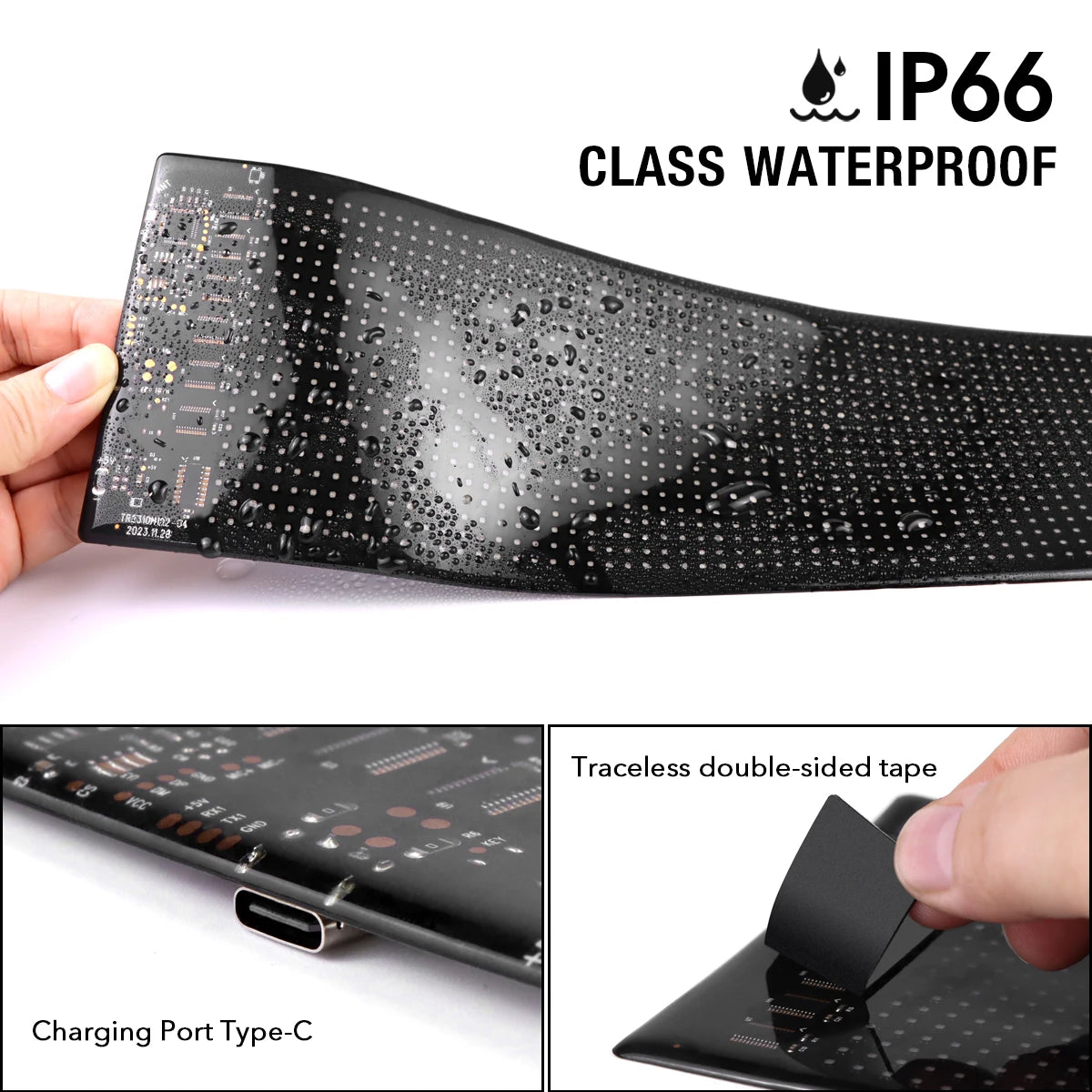 Customizable LED Matrix Display Light - Scrolling Car Logo, Text, Animation & Warning Sign for Vehicle Decoration and Advertising