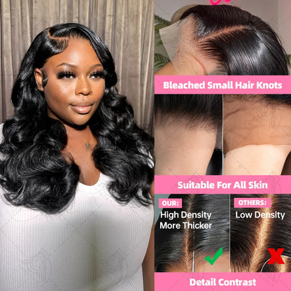 Brazilian Body Wave Short Bob Wig – 13x4/13x6 HD Transparent Lace Front, Pre-Plucked 5x5 High Density Human Hair Lace Frontal Wig