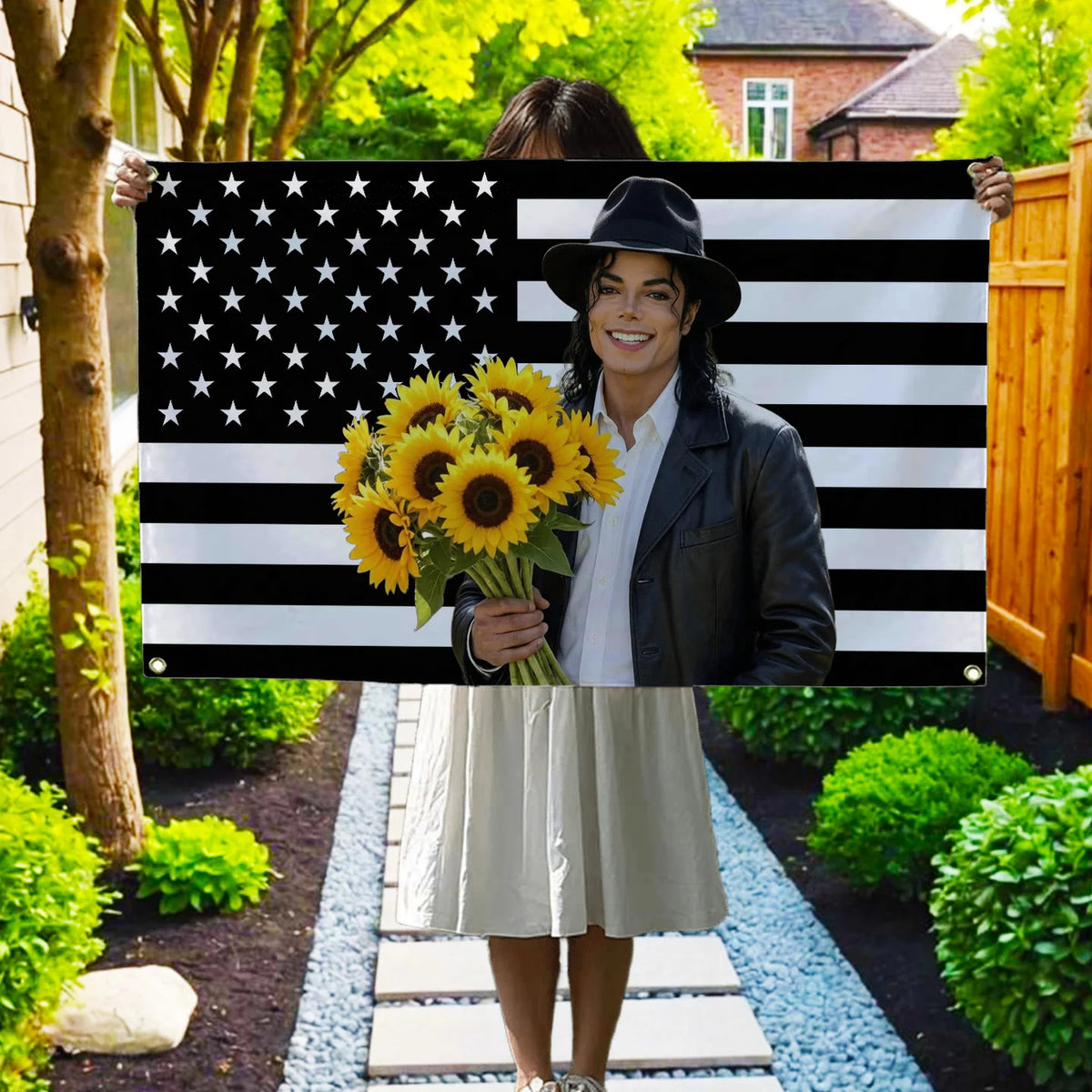 Michael Jackson Black Flag Tapestry - Decorative Wall Hanging for Bedroom, Garage & Home Decor