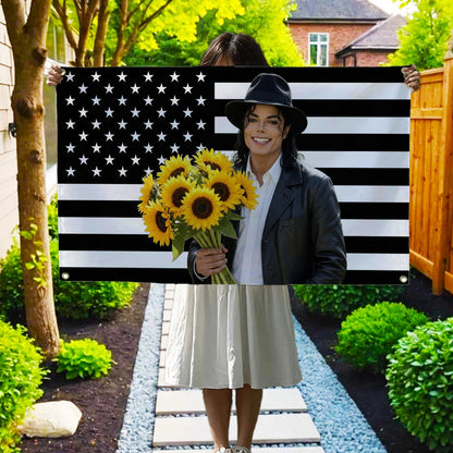 Michael Jackson Black Flag Tapestry - Decorative Wall Hanging for Bedroom, Garage & Home Decor