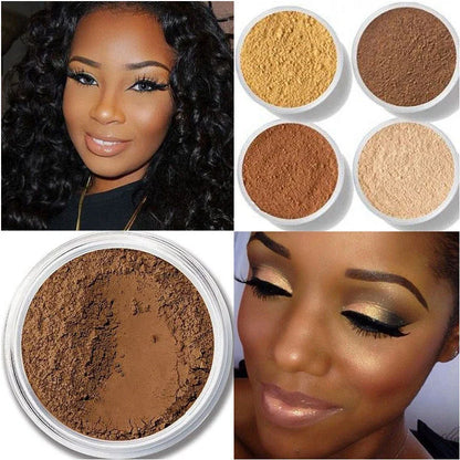 Matte Loose Setting Powder – Oil-Control Mineral Face Concealer, Bronzer & Contour for Dark Skin