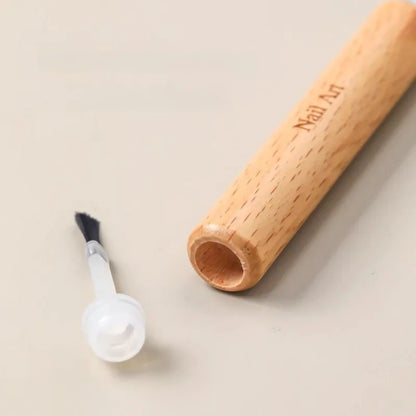 Professional Nail Art Brush Set - Detachable Wooden Handle Multi-Functional Polish & Design Tools