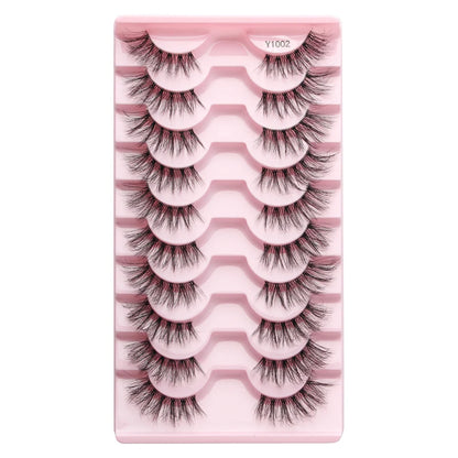 SHIDISHANGPIN 5/10 Pairs Cat Eye False Lashes – 3D Mink Half Lashes, Eyelash Extensions for Natural Makeup, Faux Cils Maquiagem