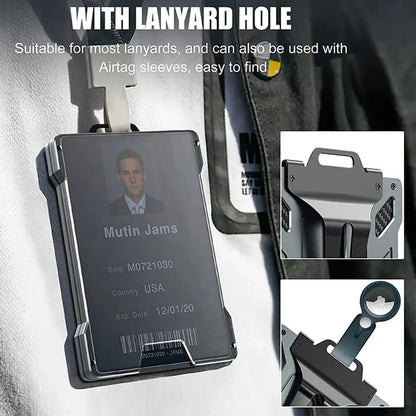 Men's Outdoor Tactical Wallet: Aluminum Magsafe Card Holder - Fashionable & Practical Mini Smart Wallet, Holds Up to 15 Cards