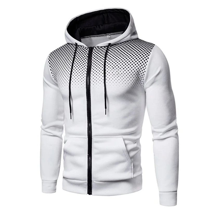 Men's Fleece Tracksuit Set – Solid Color Zip-Up Hoodie & Joggers | 2023 Fall/Winter Casual Sportswear