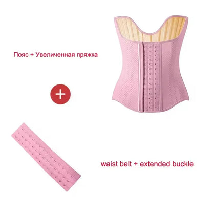 5XS-4XS Latex Rubber Waist Trainer – High Compression 25 Steel Bone Corset Shapewear, Belly Body Shaper Fajas Colombian Girdle Belt