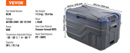 SucceBuy Portable Car Refrigerator — 8L–75L Single & Dual Zone Fridge with Bluetooth Temperature Control for Camping & RV