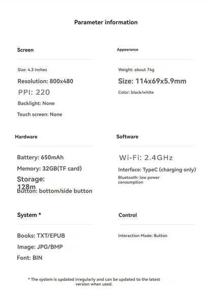 XTEINK X4 4.3" Portable E-Ink Reader — Magnetic, Lightweight, Ultra-Thin Screen, 800×480 Resolution 220PPI Set