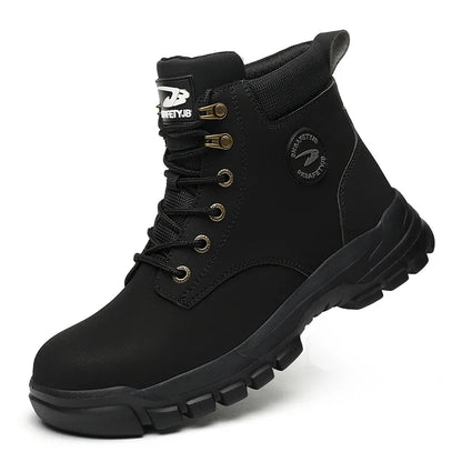 2024 Fashion Waterproof Security Work Boots – Protective Leather, Anti-Smash & Anti-Puncture Industrial Safety Shoes