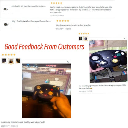 Wireless Gamepad Controller for GameCube – 2.4G Joystick with Adapter, 5 Colors