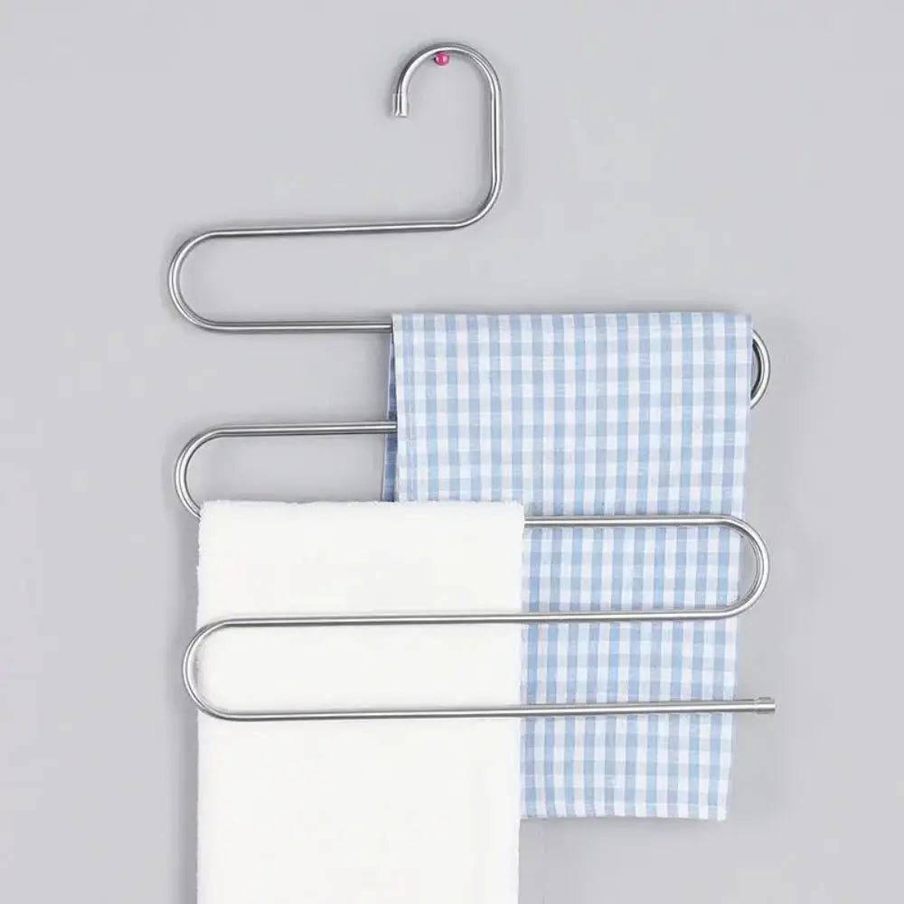 5-Layer Multi-Functional Clothes Hanger – Non-Slip Pant Storage Rack for Hanging & Organizing