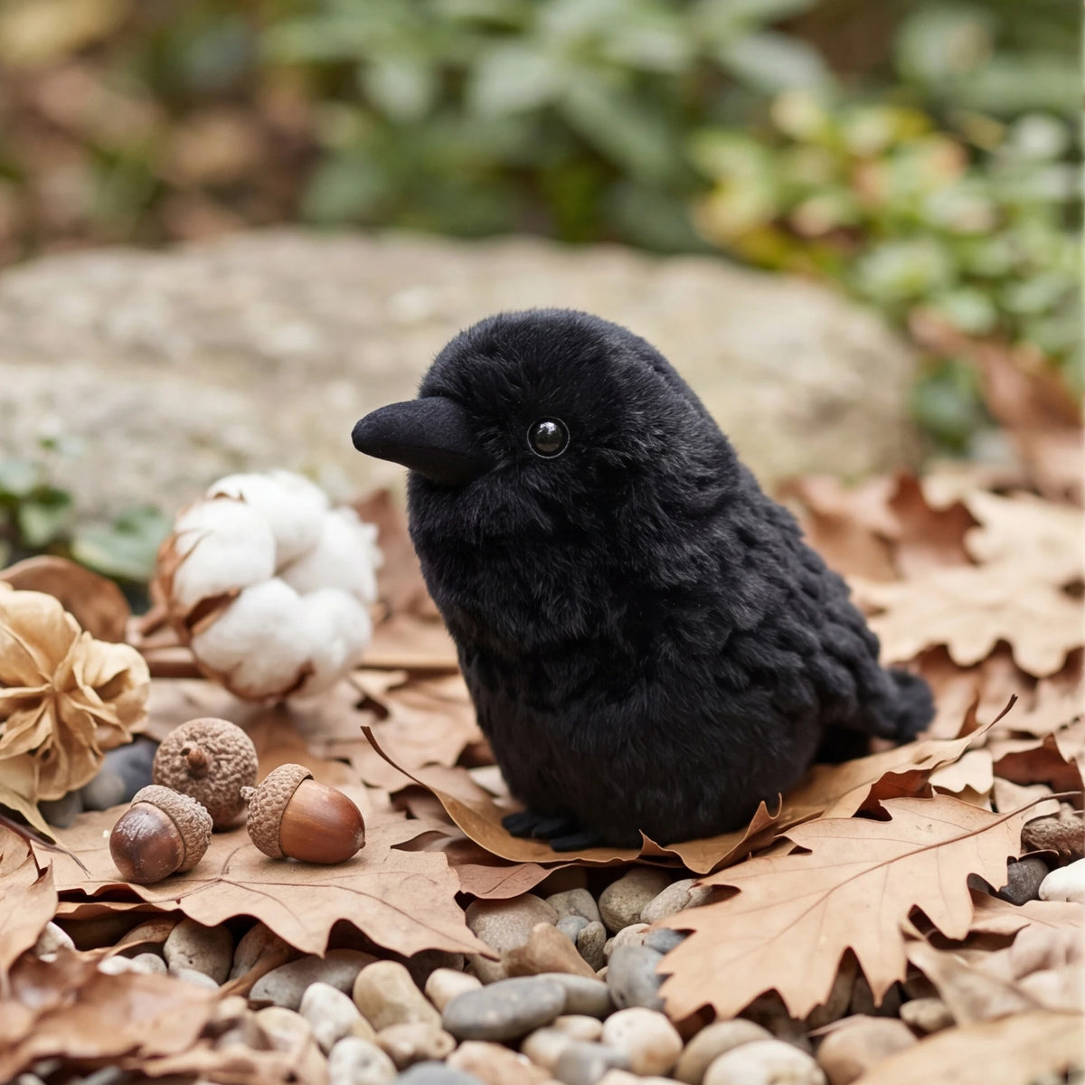 Kawaii Black Crow Plush Toy - Realistic Soft Bird Stuffed Animal for Gothic Room Decor and Gifts, 10cm or 20cm