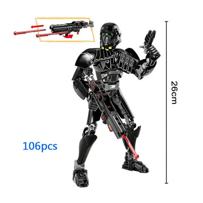 Space Wars Buildable Action Figures — Kylo Ren, Chewbacca, Boba Fett, Jango Fett & General Grievous Toys for Kids (KSZ605/617/326)