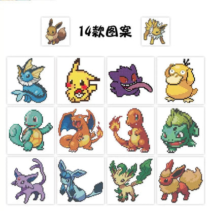 Pokemon Pikachu Pixel Stickers – 500PCS Cartoon Anime Sealing Decals for Laptops, DIY Crafts, Journals & Gifts